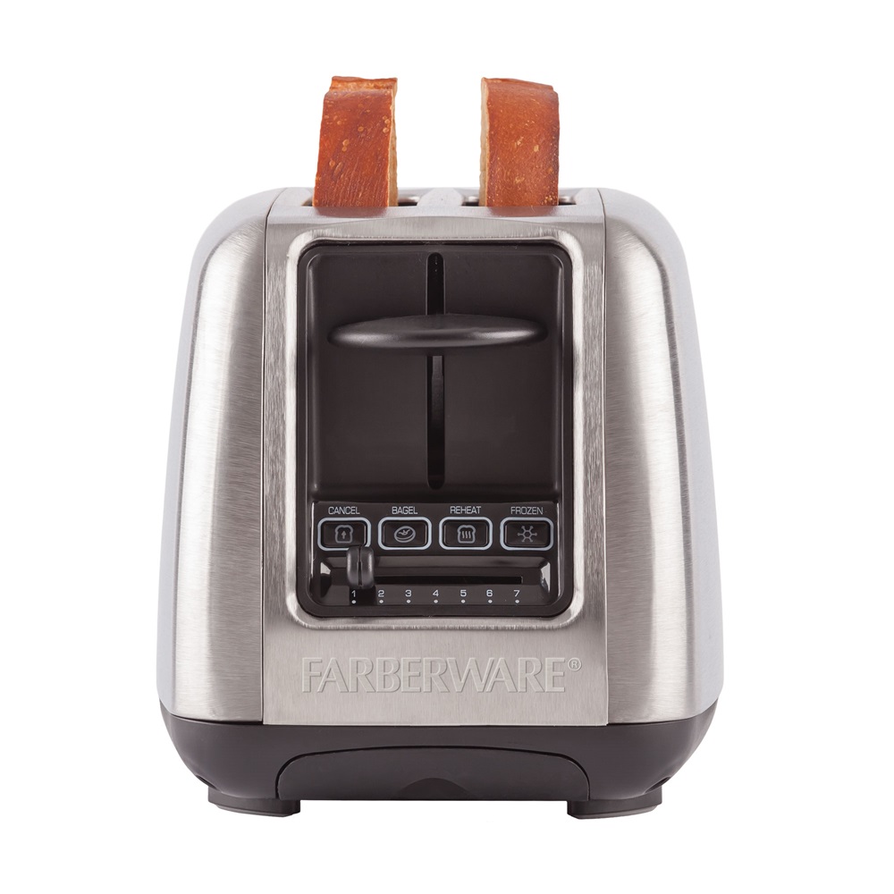 Farberware 2-Slice Rapid Toaster, Stainless Steel with Extra-Wide Slots