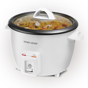 Black & Decker 14-cup Rice Cooker model RC3314W white used looks