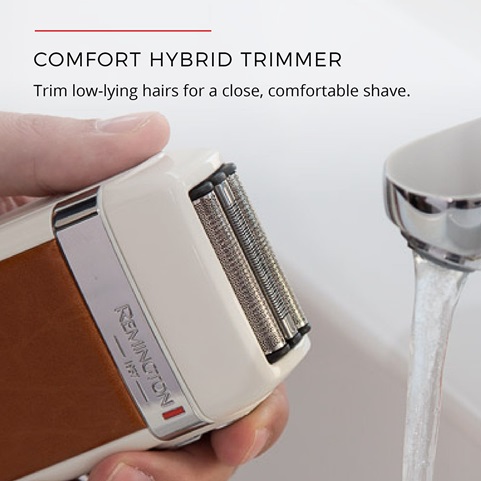 Comfort hybrid trimmer. Trim low-lying hairs for a close, comfortable shave