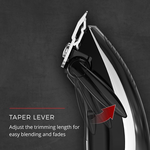 Taper Lever. Adjust the trimming length for easy blending and fades. 