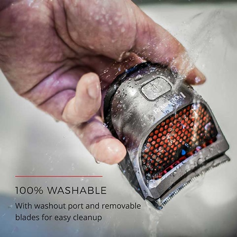 100 Percent Washable - With washout port and removable blades for easy cleanup