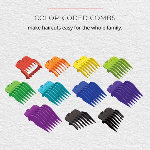 Color-Coded Combs - make haircuts easy for the whole family.