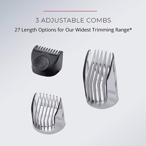 3 adjustable combs give you 27 length options.