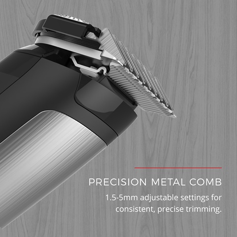 Precision Metal Comb \ 1.5-5mm adjustable settings for consistent, precise trimming