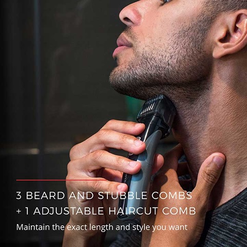 3 Beard and Stubble Combs, and 1 Adjustable Haircut Comb | Maintain the exact length and style you want