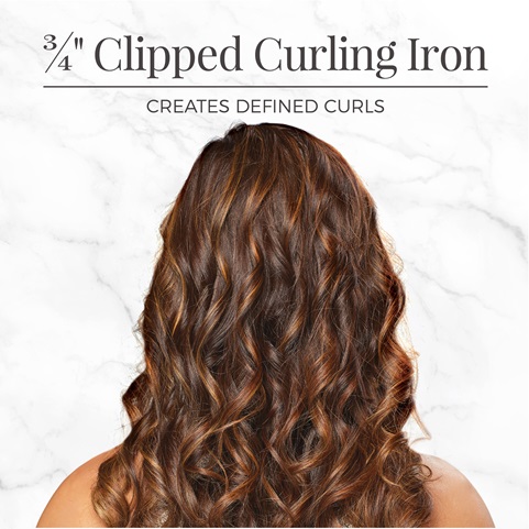 three fourth inch clipped curling iron. Creates defined curls