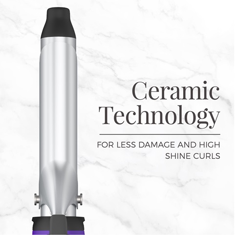 ceramic technology for less damage and high shine curls