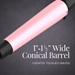 1 inch to 1 and a half inch wide conical barrel creates tousled waves