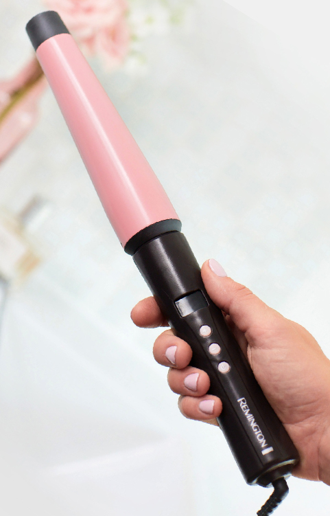 Ceramic Conical Curling Wand Ceramic Hair Waver Curler, Curling 並行輸入品 REMINGTON Pro Pearl Ceramic Conical Curling Wand for Salon-Grade Waves