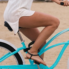 woman riding bike