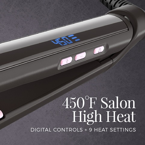 450 Degrees farenhieght salon high heat. Digital controls plus 9 heat settings