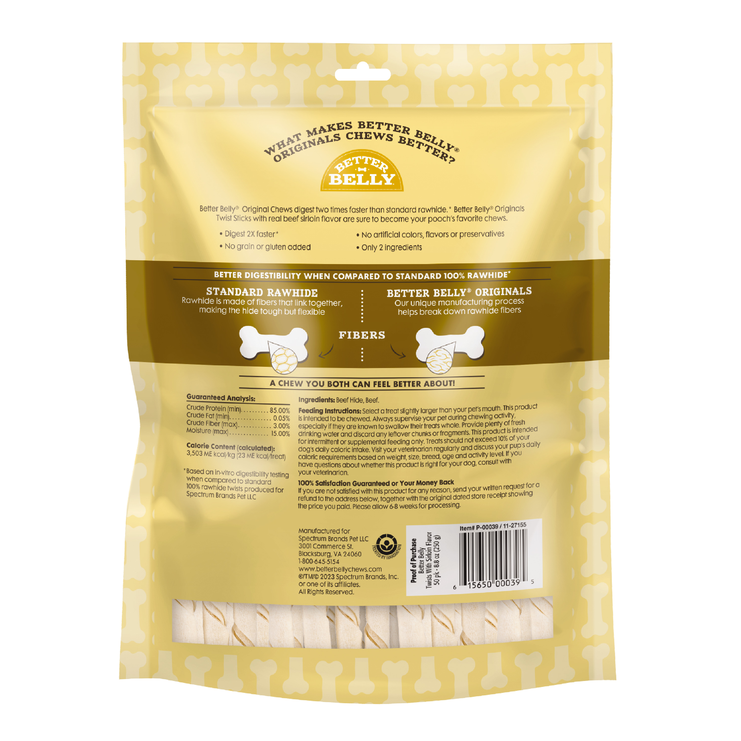 Better Belly Highly Digestible Rawhide Small Roll Chews Treat Your Dog to a Chew with NO Artificial Colors or Flavors　並行輸入品 Better Better Belly Rawhide Chews - Highly Digestible Dog Treats