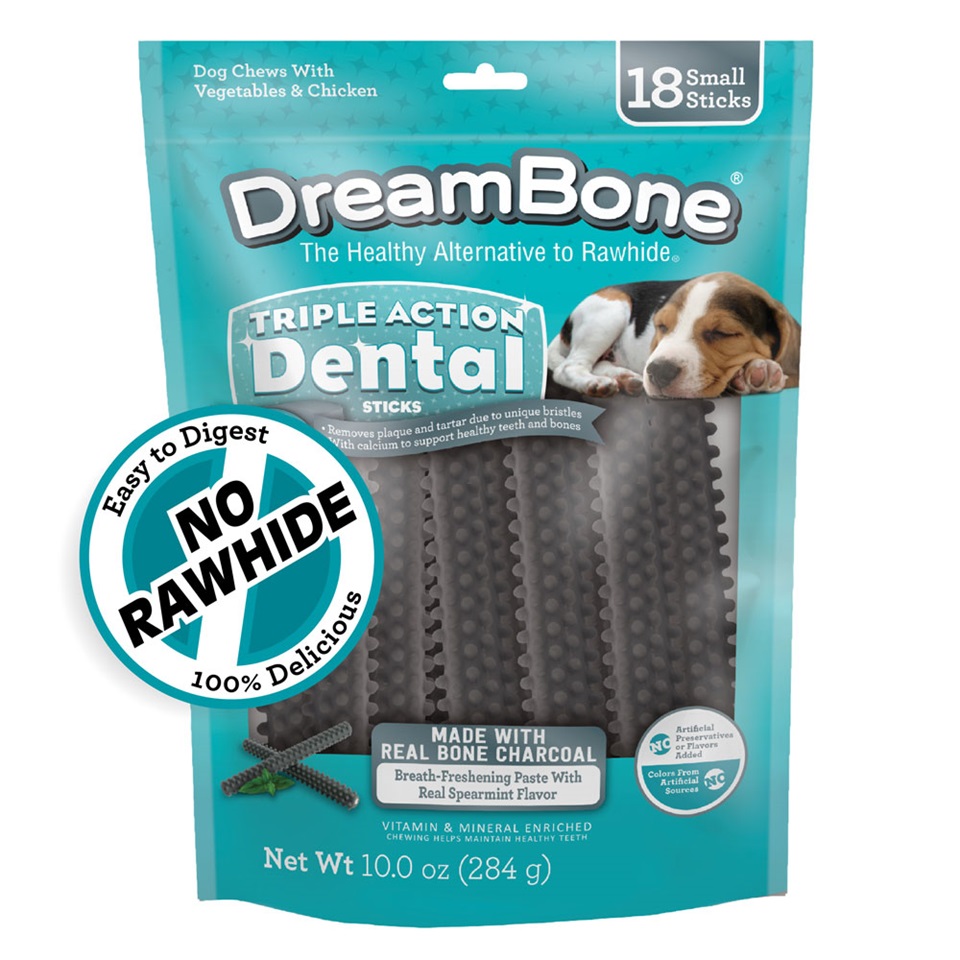 DBD-00875W DreamBone Dental Stick Charcoal Small front of packaging