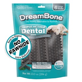 DBD-00877W DreamBone Dental Stick Charcoal Large front of packaging