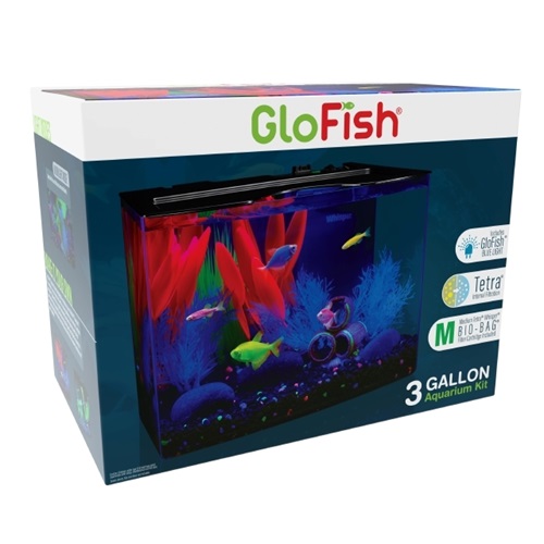 GloFish Betta Trilogy Aquarium, 3 Gallons, Includes LED Lights and