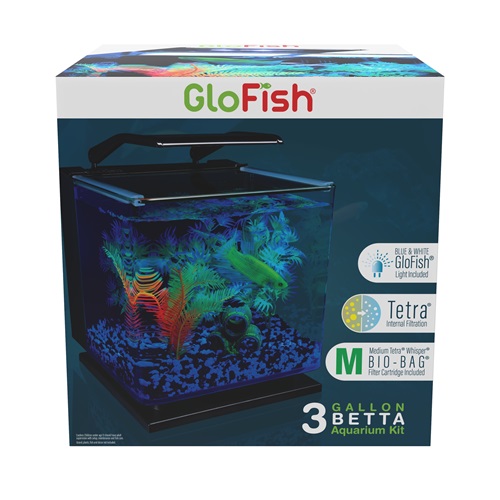 GloFish Betta Glass Aquarium Kit 1.5 Gallons, Easy Setup and Maintenance,  Perfect Starter Tank 