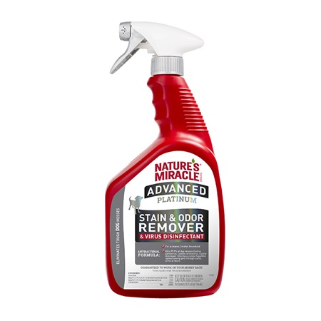 Nature's Miracle Brand Advanced Platinum Stain And Odor Remover And Virus  Disinfectant Dog Spray, Eliminates Tough Dog Messes