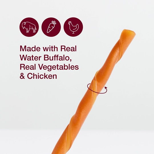 SBBUF-00568 SmartBones® Twist Sticks, Buffalo, 50 ct - Made with Real Water Buffalo, Real Vegetables & Chicken