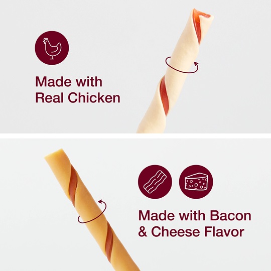 SBM-00464 SmartBones® Twist Sticks Variety Pack, Chicken & Bacon & Cheese Flavor, 50 ct - Made with Real Chicken & with Bacon & Cheese Flavor