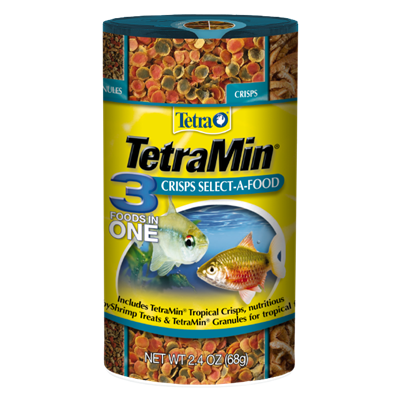 TetraMin Crisps Select-A-Food 2.4 Ounces, Fish Food, Variety Pack (77037)