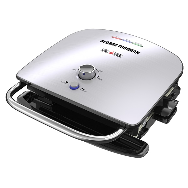 BRAND George Foreman 5 Serving Grill & Broil With 5 Non-stick Plates for  sale online