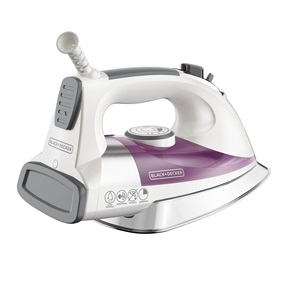 Professional Steam Iron with Stainless Steel Soleplate, Purple