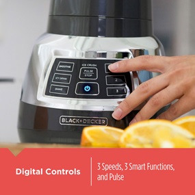 Digital Controls. 3 speeds, 3 smart functions, and pulse.