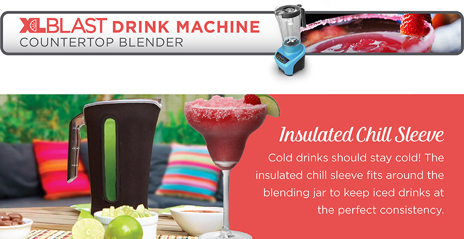 BLACK+DECKER XL Blast Drink Machine Blender, Red, BL4000R 