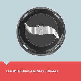 Durable stainless steel blades.
