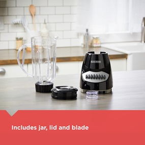 Includes jar, lid and blade