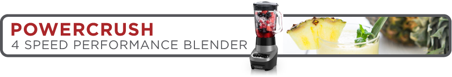 Powercrush Multi-Function Blender With 6-Cup Glass Jar, 4 Speed Settings,  Silver
