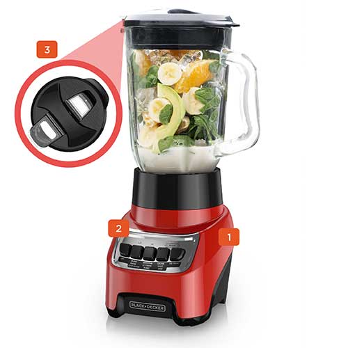 PowerCrush Multi-Function Blender with 6-Cup Glass Jar, Red, BL1210RG