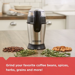Grind your favorite coffee beans, spices, herbs, grains and more