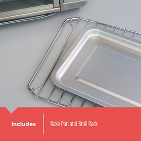 includes bake pan and broil rack cto6335