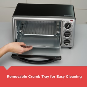 Removable crumb tray for easy cleaning
