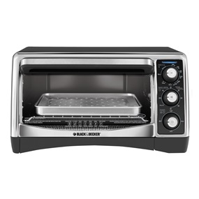 BLACK+DECKER TO1660B 6-Slice Convection Countertop Toaster Oven, Includes  Bake Pan, Broil Rack 
