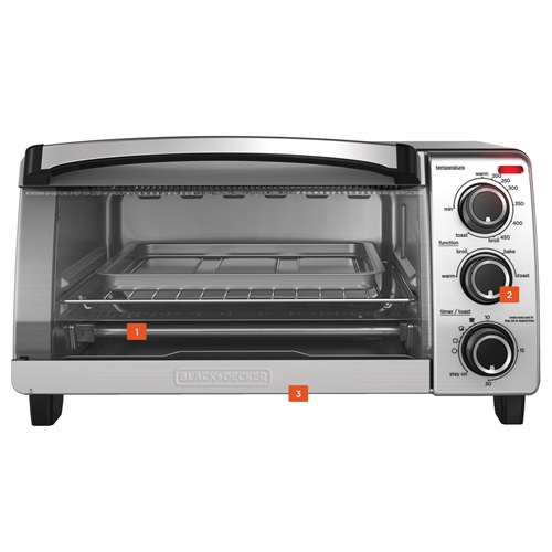 Black & Decker 4-Slice Toaster Oven with Natural Convection - Stainless  Steel