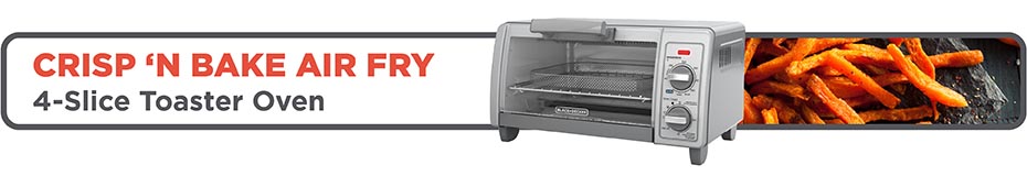 BLACK+DECKER Crisp 'N Bake Air Fry 4-Slice Toaster Oven TO1785SG