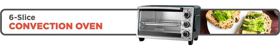 BLACK + DECKER 6-Slice 1500W Convection Toaster Oven - TO3000G 708702687870