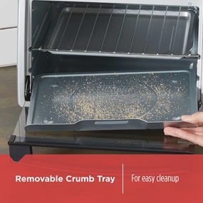 Removable crumb tray for easy cleanup