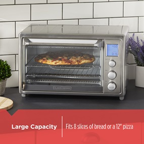 Large Capacity fits 8 slices of bread or a 12 inch pizza