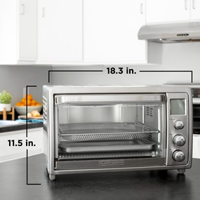 TOD5035SS Crisp ‘N Bake Air Fry Countertop Oven with No Preheat, Stainless Steel Product Scale