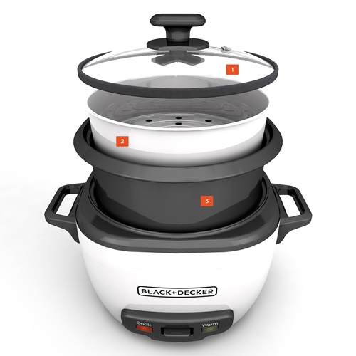 BLACK+DECKER RCR520S All-in-One Cooking Pot, 20-Cup  Cooked/10-Cup Uncooked Rice Cooker, Slow Cooker and Food Steamer with Saute  Function, Stainless Steel: Home & Kitchen