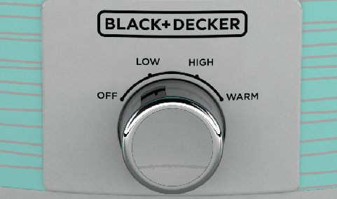 BLACK+DECKER 7 Quart Dial Control Slow Cooker with Built in Lid Holder,  Teal Pattern