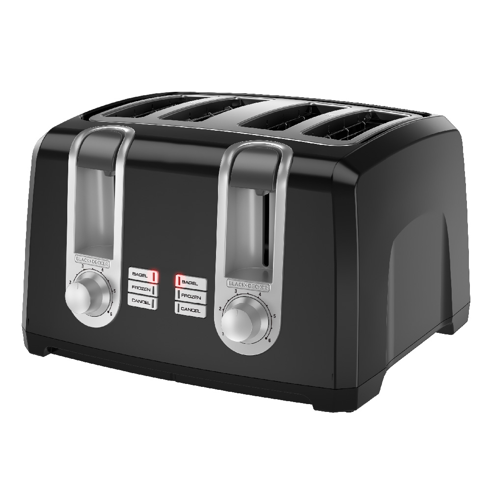 BLACK+DECKER TR1478BD 4-Slice Toaster, Black