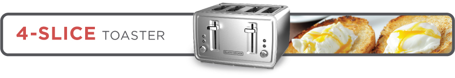 BLACK+DECKER 4 Slice Toaster - Stainless Steel - TR4900SSD