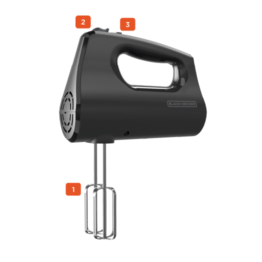 Hamilton Beach BLACK+DECKER 5-Speed Hand Mixer – 250W Motor With