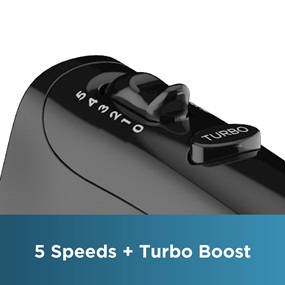 Five speeds plus Turbo Boost.