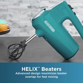Advanced HELIX design maximizes beater overlap for fast mixing.