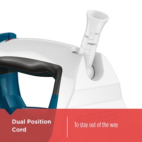 Dual Position Cord. To stay out of the way